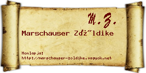 Marschauser Zöldike névjegykártya
